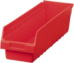Akro-Mils - 23-5/8" Deep, Red Polymer Hopper Shelf Bin - 6" High x 6-5/8" Wide x 23-5/8" Long - Exact Tooling