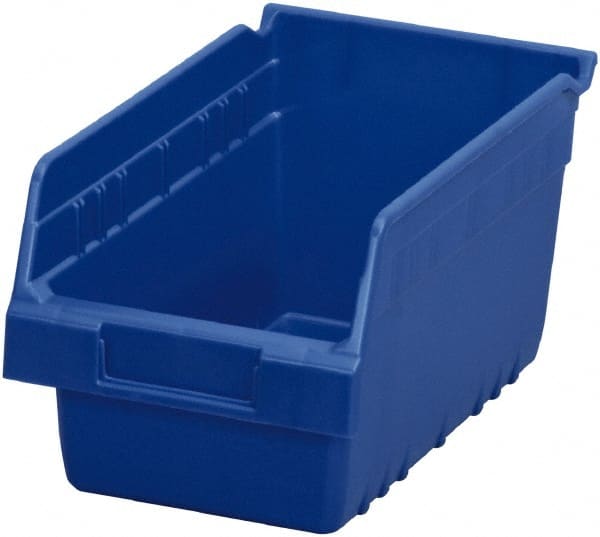 Akro-Mils - 11-5/8" Deep, Blue Polymer Hopper Shelf Bin - 6" High x 6-5/8" Wide x 11-5/8" Long - Exact Tooling