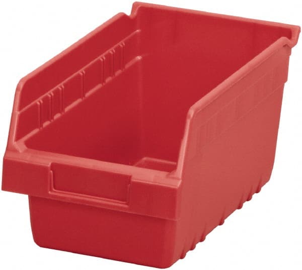 Akro-Mils - 11-5/8" Deep, Red Polymer Hopper Shelf Bin - 6" High x 6-5/8" Wide x 11-5/8" Long - Exact Tooling