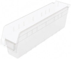 Akro-Mils - 17-7/8" Deep, Clear Polymer Hopper Shelf Bin - 6" High x 4-1/8" Wide x 17-7/8" Long - Exact Tooling
