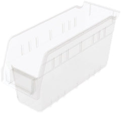 Akro-Mils - 11-5/8" Deep, Clear Polymer Hopper Shelf Bin - 6" High x 4-1/8" Wide x 11-5/8" Long - Exact Tooling