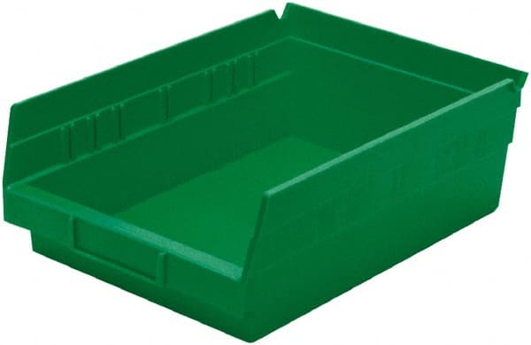 Akro-Mils - 138 Lb. Load Capacity, 11-5/8" Deep, Green Hopper Shelf Bin - 4" High x 8-3/8" Wide x 11-5/8" Long - Exact Tooling