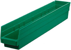 Akro-Mils - 199 Lb. Load Capacity, 23-5/8" Deep, Green Hopper Shelf Bin - 4" High x 4-1/8" Wide x 23-5/8" Long - Exact Tooling