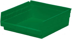 Akro-Mils - 197 Lb. Load Capacity, 11-5/8" Deep, Green Hopper Shelf Bin - 4" High x 11-1/8" Wide x 11-5/8" Long - Exact Tooling