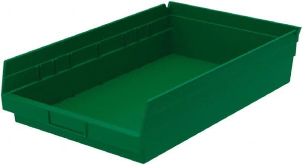 Akro-Mils - 292 Lb. Load Capacity, 17-7/8" Deep, Green Hopper Shelf Bin - 4" High x 11-1/8" Wide x 17-7/8" Long - Exact Tooling