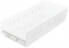 Akro-Mils - 214 Lb. Load Capacity, 17-7/8" Deep, Clear Hopper Shelf Bin - 4" High x 8-3/8" Wide x 17-7/8" Long - Exact Tooling