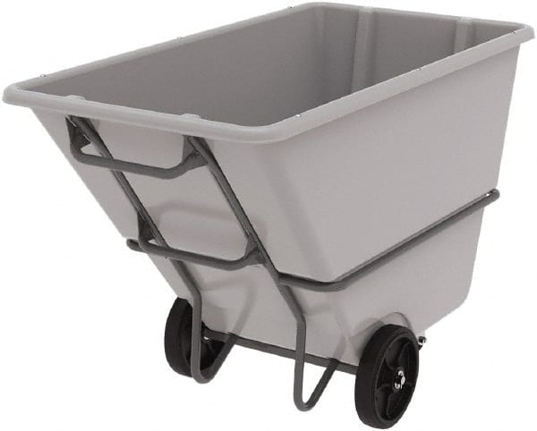 Akro-Mils - 2,000 Lb Load Capacity, 1 Cu Yd, Plastic Tilt Truck - 33" Wide x 66" Long x 42" High, Gray - Exact Tooling