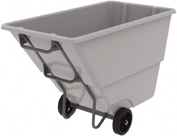 Akro-Mils - 1,000 Lb Load Capacity, 1 Cu Yd, Plastic Tilt Truck - 33" Wide x 66" Long x 42" High, Gray - Exact Tooling