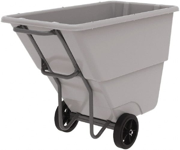 Akro-Mils - 1,000 Lb Load Capacity, 1/2 Cu Yd, Plastic Tilt Truck - 27" Wide x 54" Long x 36" High, Gray - Exact Tooling