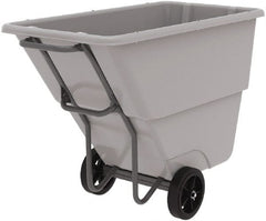 Akro-Mils - 1,000 Lb Load Capacity, 1/2 Cu Yd, Plastic Tilt Truck - 27" Wide x 54" Long x 36" High, Gray - Exact Tooling