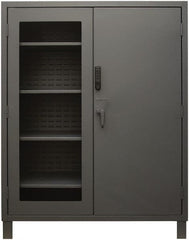 Durham - 4 Shelf Locking Storage Cabinet - Steel, 60" Wide x 24" Deep x 78" High, Gray - Exact Tooling