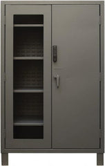 Durham - 4 Shelf Locking Storage Cabinet - Steel, 48" Wide x 24" Deep x 78" High, Gray - Exact Tooling