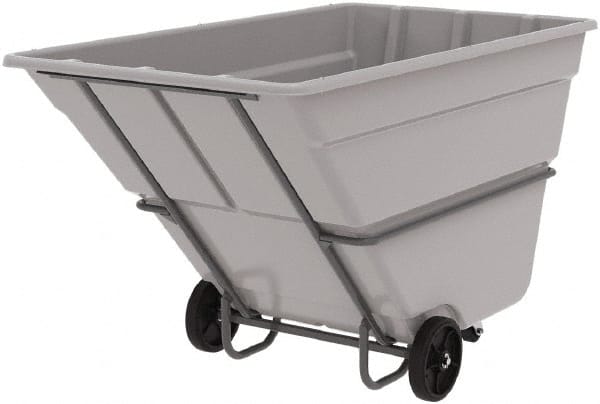 Akro-Mils - 2,000 Lb Load Capacity, 2 Cu Yd, Plastic Tilt Truck - 48" Wide x 85" Long x 51" High, Gray - Exact Tooling