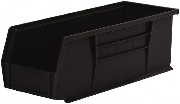 Akro-Mils - 50 Lb. Load Capacity, 14-3/4" Deep, Black Polymer Hopper Stacking Bin - 5" High x 5-1/2" Wide x 14-3/4" Long - Exact Tooling