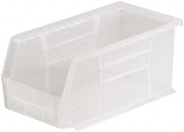 Akro-Mils - 30 Lb. Load Capacity, 10-7/8" Deep, Clear Polymer Hopper Stacking Bin - 5" High x 5-1/2" Wide x 10-7/8" Long - Exact Tooling