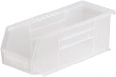 Akro-Mils - 20 Lb. Load Capacity, 10-7/8" Deep, Clear Polymer Hopper Stacking Bin - 4" High x 4-1/8" Wide x 10-7/8" Long - Exact Tooling