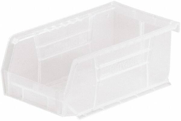 Akro-Mils - 10 Lb. Load Capacity, 7-3/8" Deep, Clear Polymer Hopper Stacking Bin - 3" High x 4-1/8" Wide x 7-3/8" Long - Exact Tooling