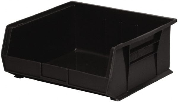Akro-Mils - 75 Lb. Load Capacity, 14-3/4" Deep, Black Polymer Hopper Stacking Bin - 7" High x 16-1/2" Wide x 14-3/4" Long - Exact Tooling