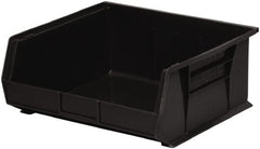 Akro-Mils - 75 Lb. Load Capacity, 14-3/4" Deep, Black Polymer Hopper Stacking Bin - 7" High x 16-1/2" Wide x 14-3/4" Long - Exact Tooling