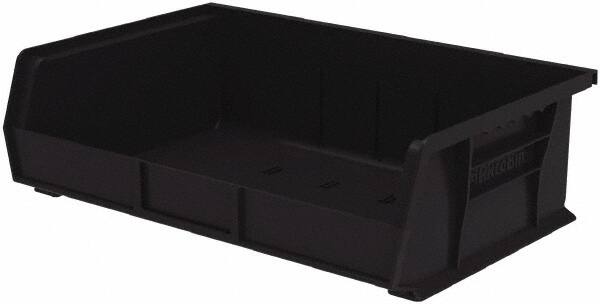 Akro-Mils - 60 Lb. Load Capacity, 10-7/8" Deep, Black Polymer Hopper Stacking Bin - 5" High x 16-1/2" Wide x 10-7/8" Long - Exact Tooling