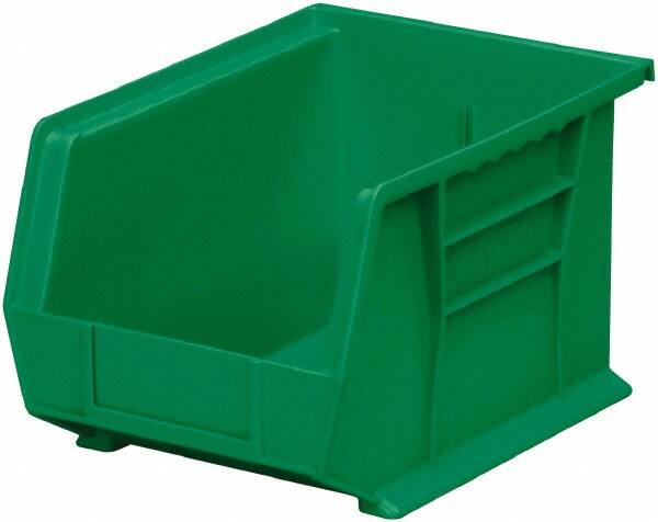 Akro-Mils - 50 Lb. Load Capacity, 10-3/4" Deep, Green Polymer Hopper Stacking Bin - 7" High x 8-1/4" Wide x 10-3/4" Long - Exact Tooling