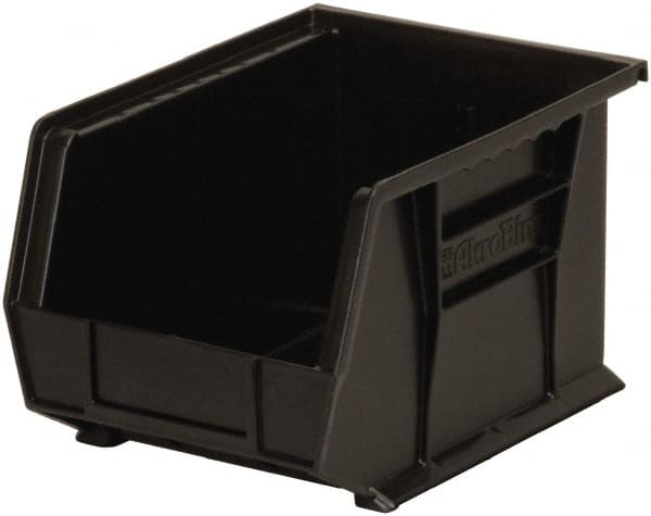 Akro-Mils - 50 Lb. Load Capacity, 10-3/4" Deep, Black Polymer Hopper Stacking Bin - 7" High x 8-1/4" Wide x 10-3/4" Long - Exact Tooling