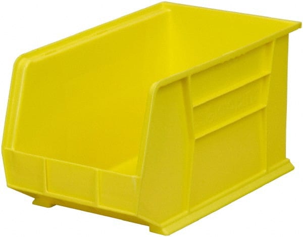 Akro-Mils - 60 Lb. Load Capacity, 18" Deep, Yellow Polymer Hopper Stacking Bin - 10" High x 11" Wide x 18" Long - Exact Tooling