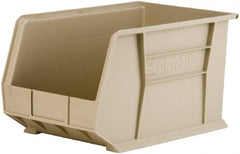 Akro-Mils - 60 Lb. Load Capacity, 18" Deep, Gray Polymer Hopper Stacking Bin - 10" High x 11" Wide x 18" Long - Exact Tooling