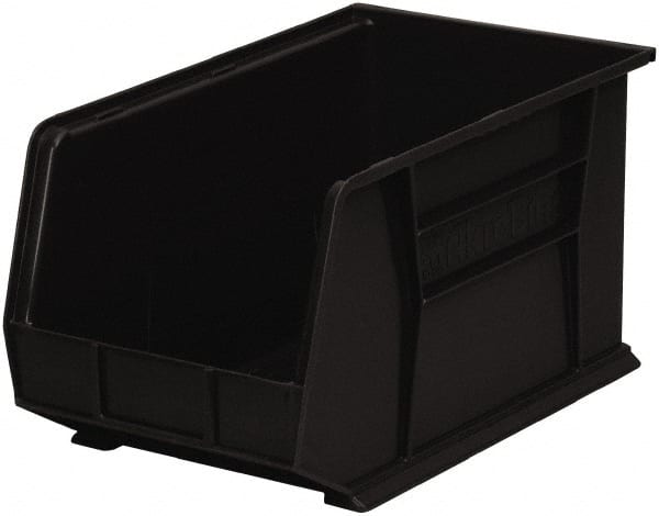 Akro-Mils - 60 Lb. Load Capacity, 18" Deep, Black Polymer Hopper Stacking Bin - 10" High x 11" Wide x 18" Long - Exact Tooling