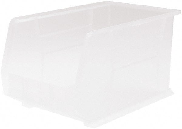 Akro-Mils - 60 Lb. Load Capacity, 18" Deep, Clear Polymer Hopper Stacking Bin - 10" High x 11" Wide x 18" Long - Exact Tooling