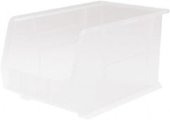 Akro-Mils - 60 Lb. Load Capacity, 18" Deep, Clear Polymer Hopper Stacking Bin - 10" High x 11" Wide x 18" Long - Exact Tooling