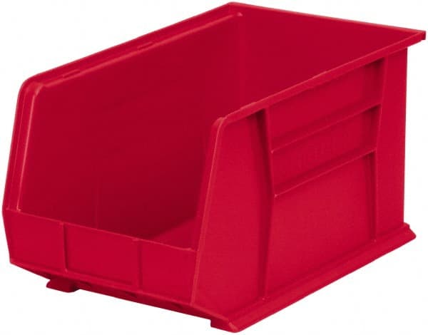 Akro-Mils - 60 Lb. Load Capacity, 18" Deep, Red Polymer Hopper Stacking Bin - 10" High x 11" Wide x 18" Long - Exact Tooling