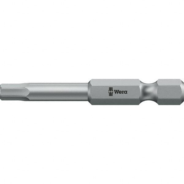 Wera - 3/64" Hex Screwdriver Bit - 1/4" Drive, 50mm OAL - Exact Tooling