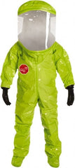 Dupont - Size XL, High Visibility Lime, Chemical, Disposable Encapsulated Suit - Attached Hood, Elastic Ankle, Elastic Wrist - Exact Tooling