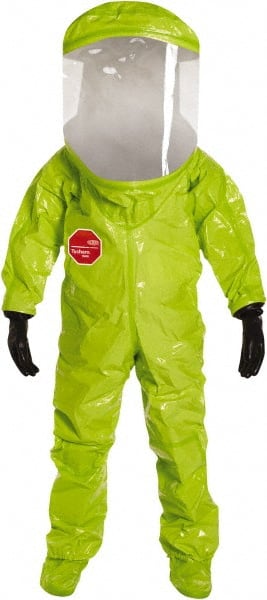 Dupont - Size M, High Visibility Lime, Chemical, Disposable Encapsulated Suit - Attached Hood, Elastic Ankle, Elastic Wrist - Exact Tooling