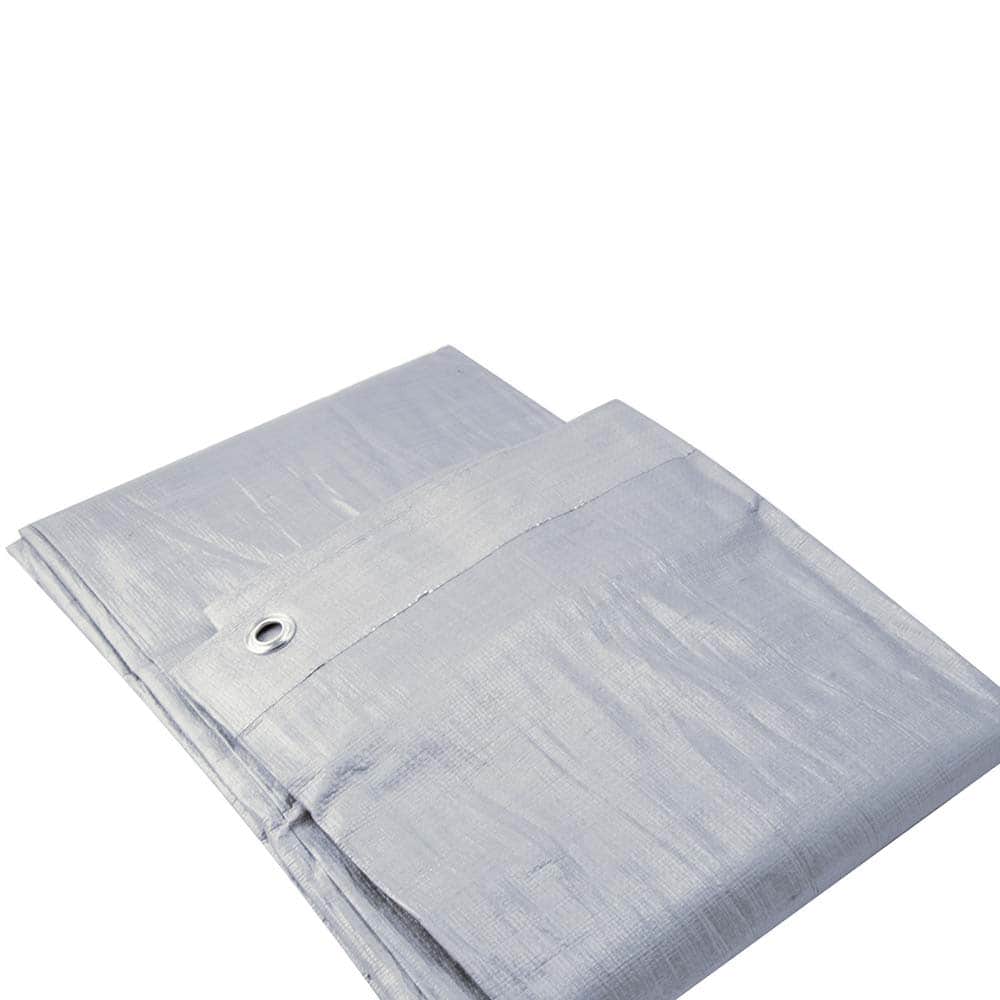 Erickson Manufacturing - Tarps & Dust Covers; Material: Polyethylene ; Width (Feet): 30.00 ; Grommet: Yes ; Color: Silver ; Length: 50 - Exact Tooling