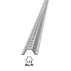 Nucor - 8' High, Galvanized Traffic Sign Post - Steel, 3/8" Hole Diam, Silver - Exact Tooling