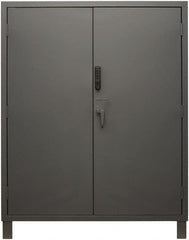 Durham - 4 Shelf Locking Storage Cabinet - Steel, 60" Wide x 24" Deep x 78" High, Gray - Exact Tooling
