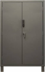 Durham - 4 Shelf Locking Storage Cabinet - Steel, 48" Wide x 24" Deep x 78" High, Gray - Exact Tooling