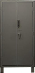 Durham - 4 Shelf Locking Storage Cabinet - Steel, 36" Wide x 24" Deep x 78" High, Gray - Exact Tooling