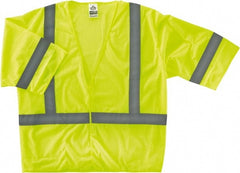 Ergodyne - Size L/XL High Visibility Lime Mesh General Purpose Vest - 44 to 52" Chest, ANSI/ISEA 107, Hook & Loop Closure, 1 Pocket, Polyester - Exact Tooling