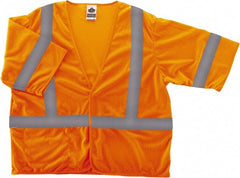 Ergodyne - Size 2X/3XL High Visibility Orange Mesh General Purpose Vest - 52 to 58" Chest, ANSI/ISEA 107, Hook & Loop Closure, 1 Pocket, Polyester - Exact Tooling