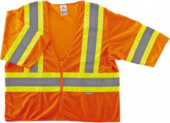 Ergodyne - Size L/XL High Visibility Orange Mesh General Purpose Vest - 44 to 52" Chest, ANSI/ISEA 107, Zipper Closure, 1 Pocket, Polyester - Exact Tooling