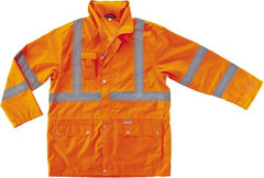 Ergodyne - Size L Cold Weather & High Visibility Jacket - Orange, Polyester, Zipper, Snaps Closure - Exact Tooling