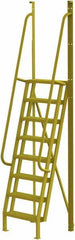 TRI-ARC - 122" 8 Step Configurable Crossover Ladder - 75° Incline, 1,000 Lb Capacity, 80" Platform Height, 30" Base Width x 30-1/2" Base Depth, Serrated - Exact Tooling