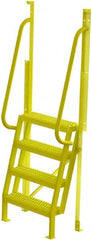 TRI-ARC - 82" 4 Step Configurable Crossover Ladder - 75° Incline, 1,000 Lb Capacity, 40" Platform Height, 30" Base Width x 20-1/2" Base Depth, Serrated - Exact Tooling