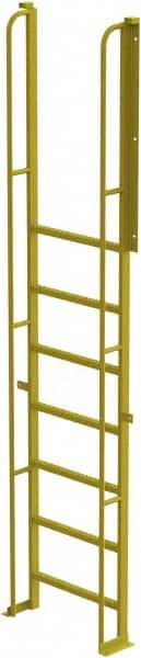 TRI-ARC - 132" 9 Step Configurable Crossover Ladder - 90° Incline, 1,000 Lb Capacity, 90" Platform Height, 30" Base Width x 15" Base Depth, Perforated Tread - Exact Tooling