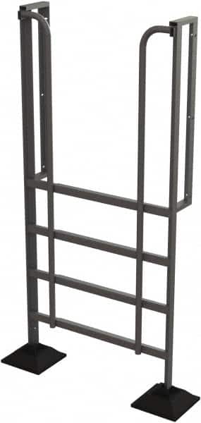 TRI-ARC - 92" 5 Step Configurable Rooftop Ladder - 90° Incline, 500 Lb Capacity, 50" Platform Height, 52-1/4" Base Width x 26" Base Depth, Perforated Tread - Exact Tooling