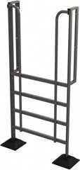 TRI-ARC - 92" 5 Step Configurable Rooftop Ladder - 90° Incline, 500 Lb Capacity, 50" Platform Height, 52-1/4" Base Width x 26" Base Depth, Perforated Tread - Exact Tooling