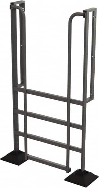TRI-ARC - 82" 4 Step Configurable Rooftop Ladder - 90° Incline, 500 Lb Capacity, 40" Platform Height, 52-1/4" Base Width x 26" Base Depth, Perforated Tread - Exact Tooling